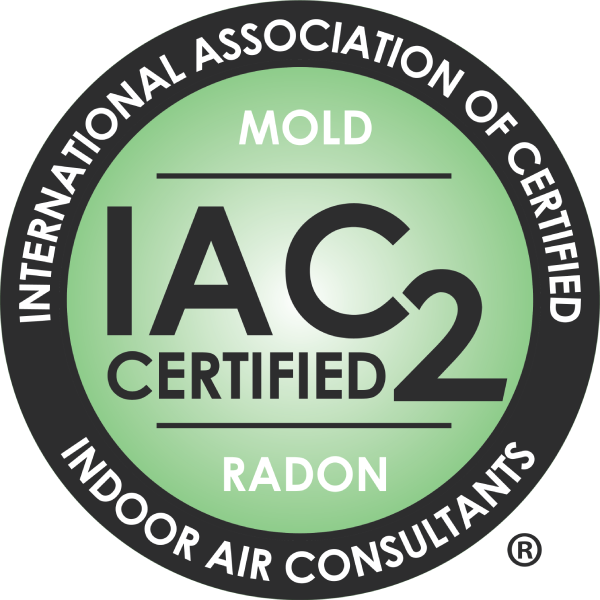 IAC2 Indoor Air Quality Certification for Radon and Mold official seal and logo